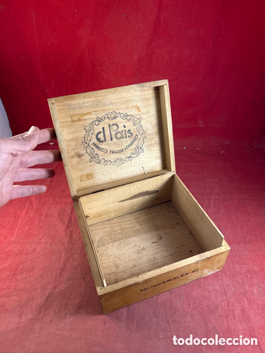 Antig&uuml;edades: CAJA DE MADERA 50 IMPERIALES EL PA&Iacute;S - Foto 2