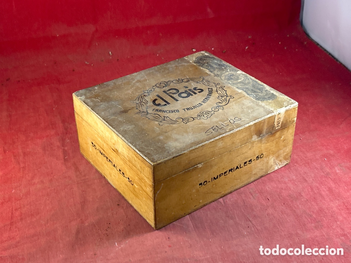 Antig&uuml;edades: CAJA DE MADERA 50 IMPERIALES EL PA&Iacute;S - Foto 1