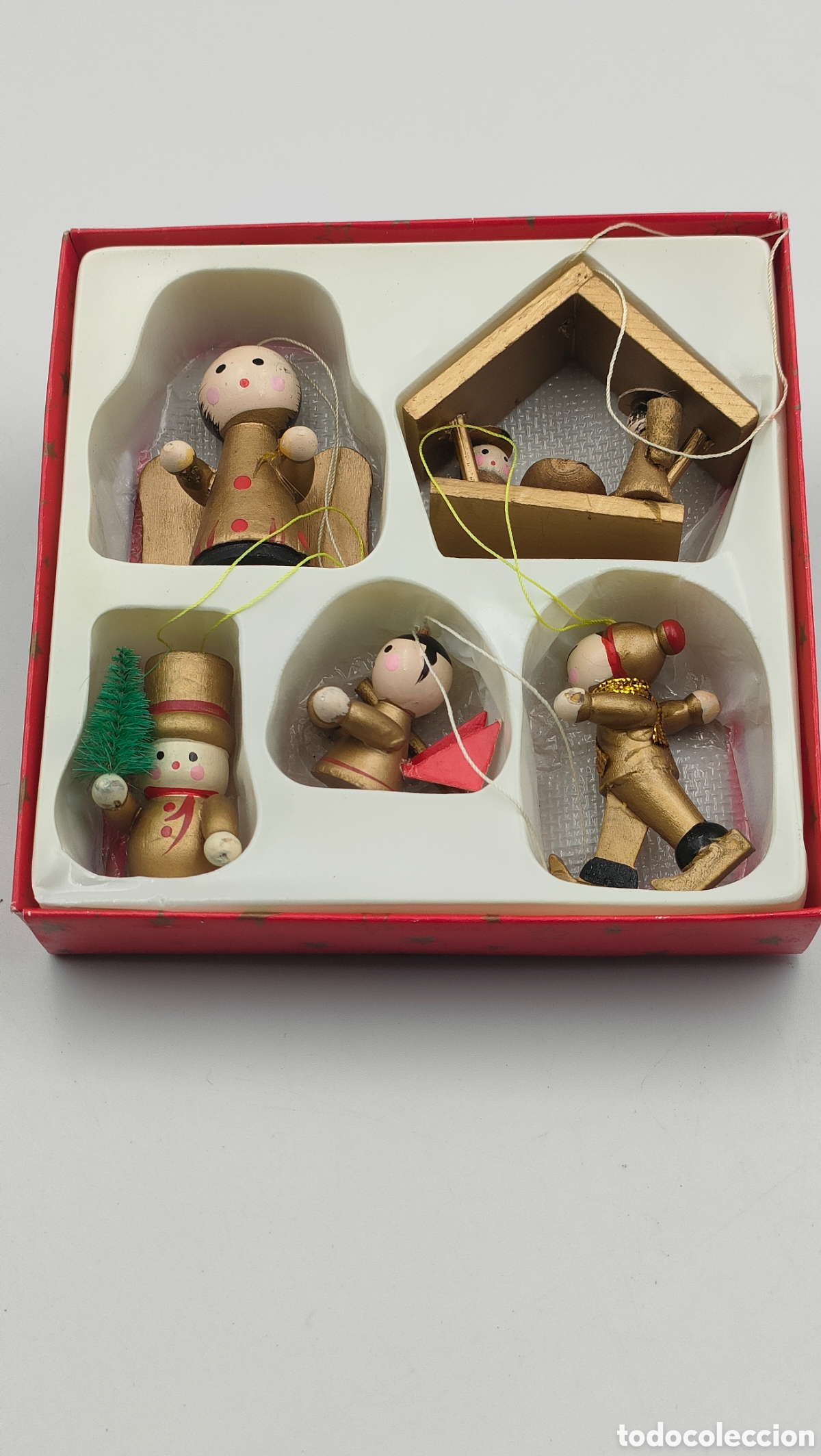 Antig&uuml;edades: Adornos Navidad madera Antigua - Foto 2