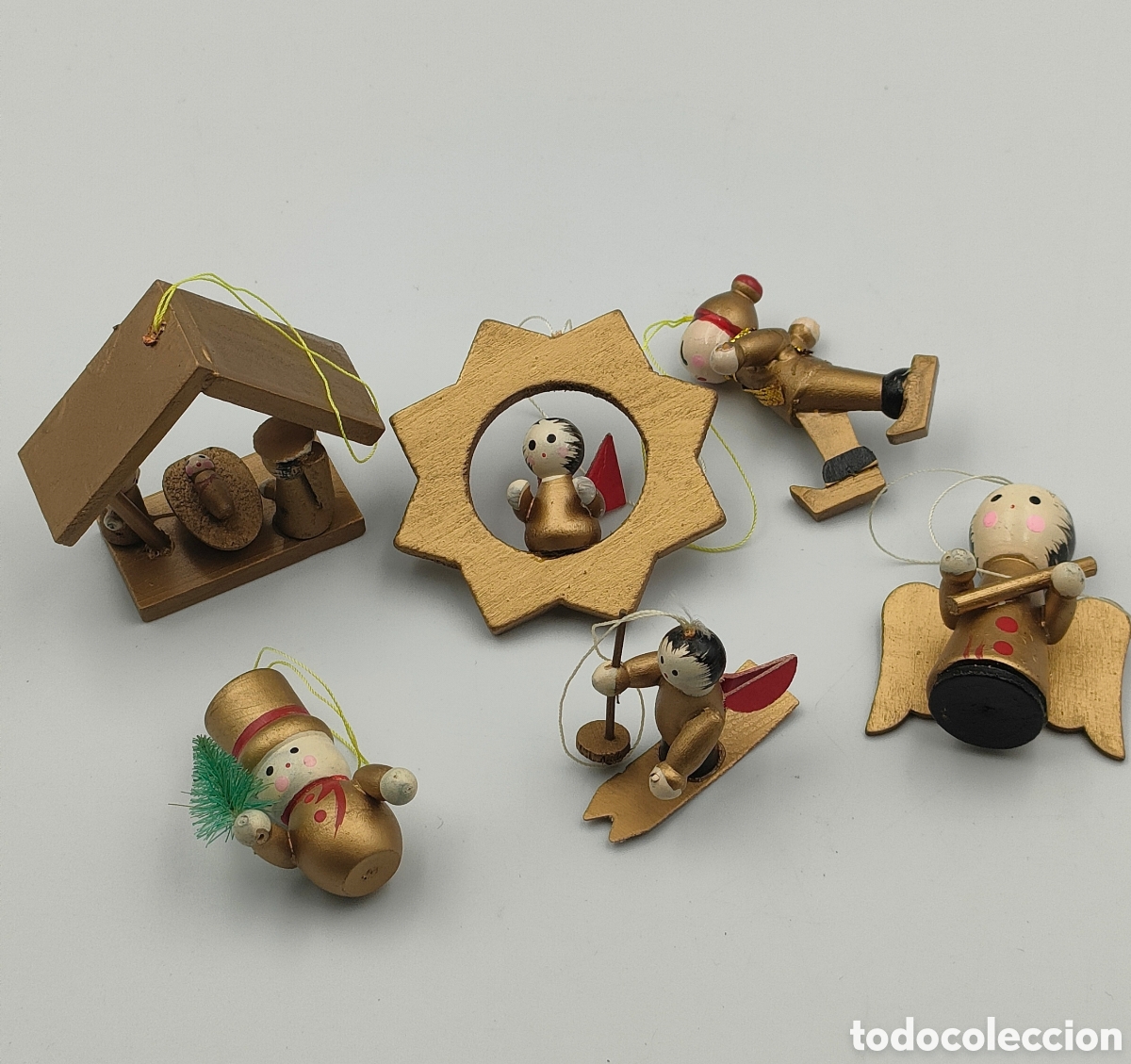 Antig&uuml;edades: Adornos Navidad madera Antigua - Foto 5