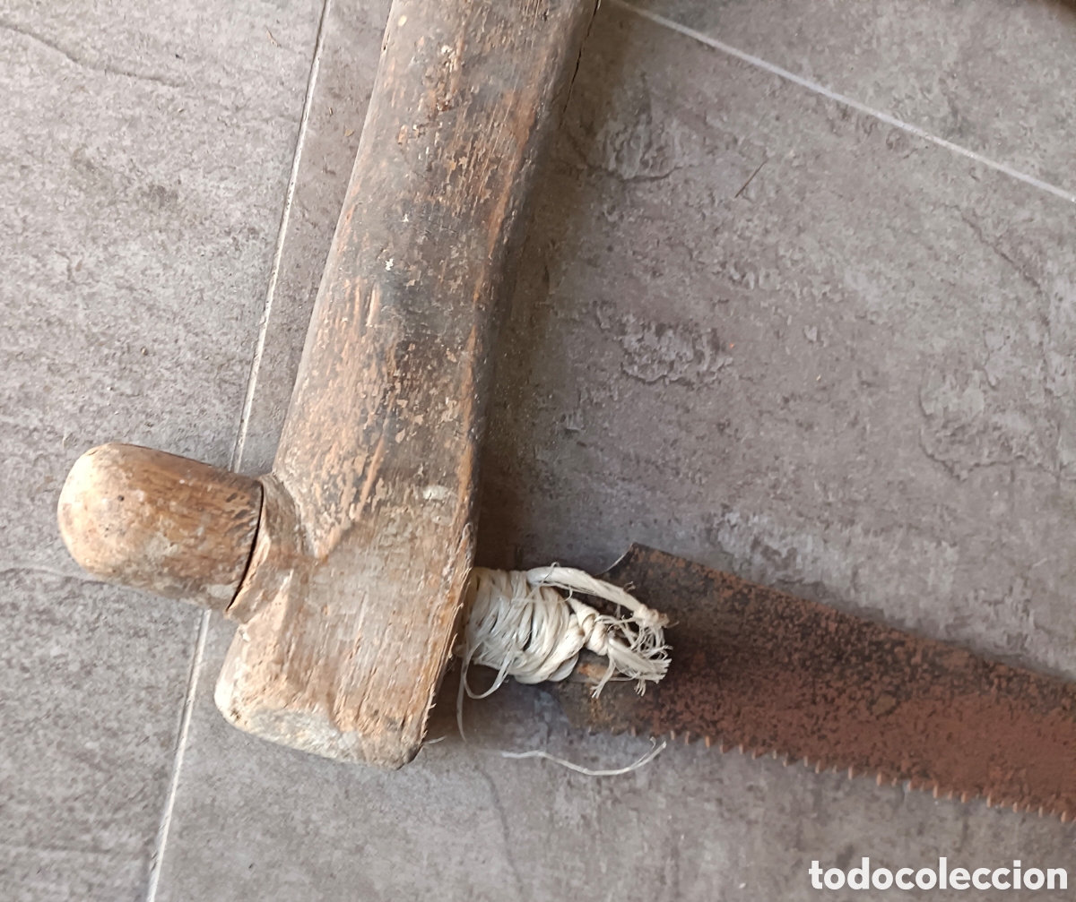 Antig&uuml;edades: Antigua sierra grande de madera - Foto 24