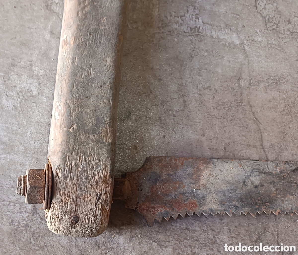 Antig&uuml;edades: Antigua sierra grande de madera - Foto 25