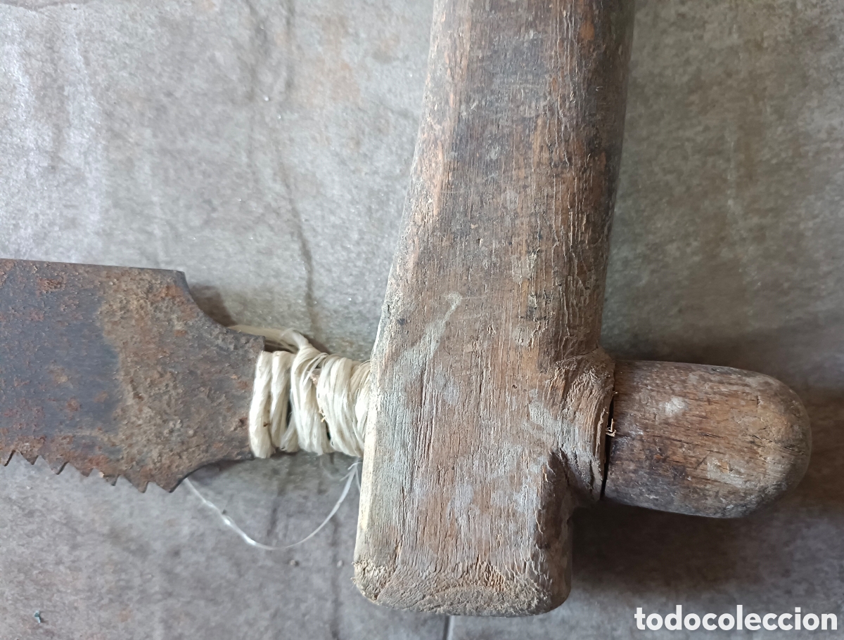Antig&uuml;edades: Antigua sierra grande de madera - Foto 26