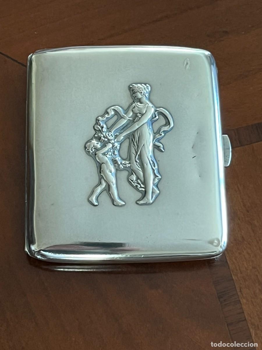 Antig&uuml;edades: ANTIGUA PITILLERA GRABADA DE PLATA 800 DE 88 GR. - Foto 1