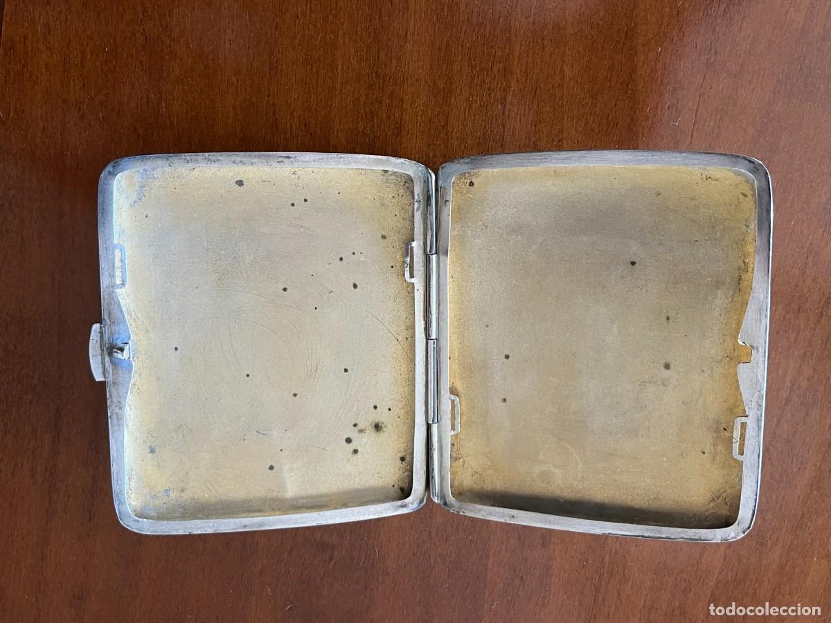 Antig&uuml;edades: ANTIGUA PITILLERA GRABADA DE PLATA 800 DE 88 GR. - Foto 4