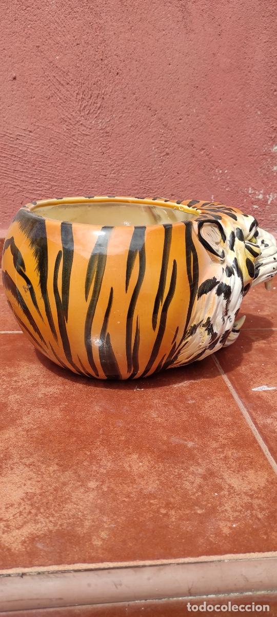 Antig&uuml;edades: MACETERO DE CER&Aacute;MICA CON FORMA DE CABEZA DE TIGRE - Foto 5