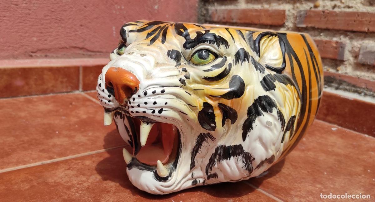 Antig&uuml;edades: MACETERO DE CER&Aacute;MICA CON FORMA DE CABEZA DE TIGRE - Foto 8