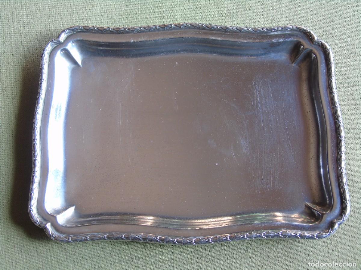 Antig&uuml;edades: BANDEJA DE ALPACA 20CM X 16CM - Foto 3