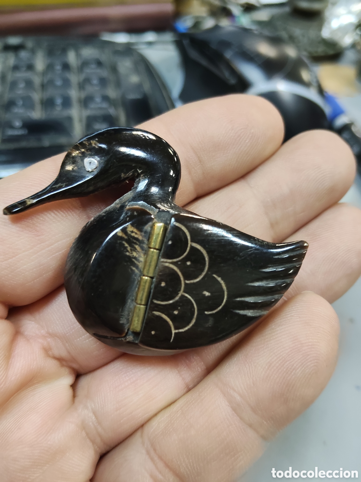 Antig&uuml;edades: Pastillero de madera PATO - Foto 1