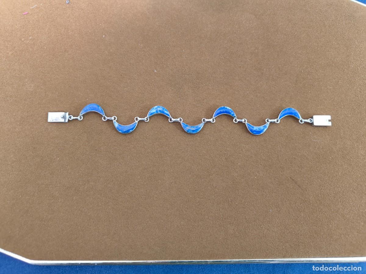 Antig&uuml;edades: PULSERA REALIZADA EN PLATA Y LAPISLAZULI - Foto 1