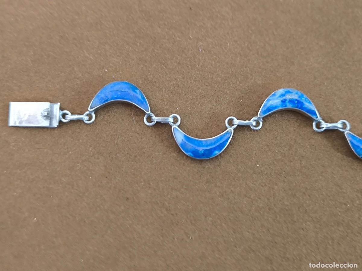 Antig&uuml;edades: PULSERA REALIZADA EN PLATA Y LAPISLAZULI - Foto 5