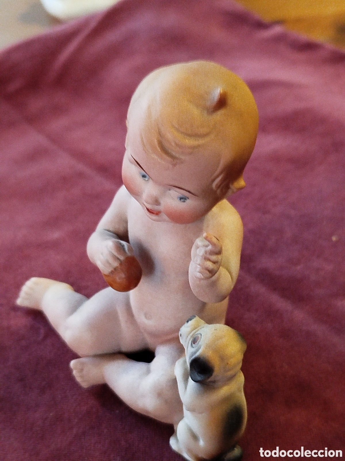 Antig&uuml;edades: Biscuit ni&ntilde;o con perro - Foto 2