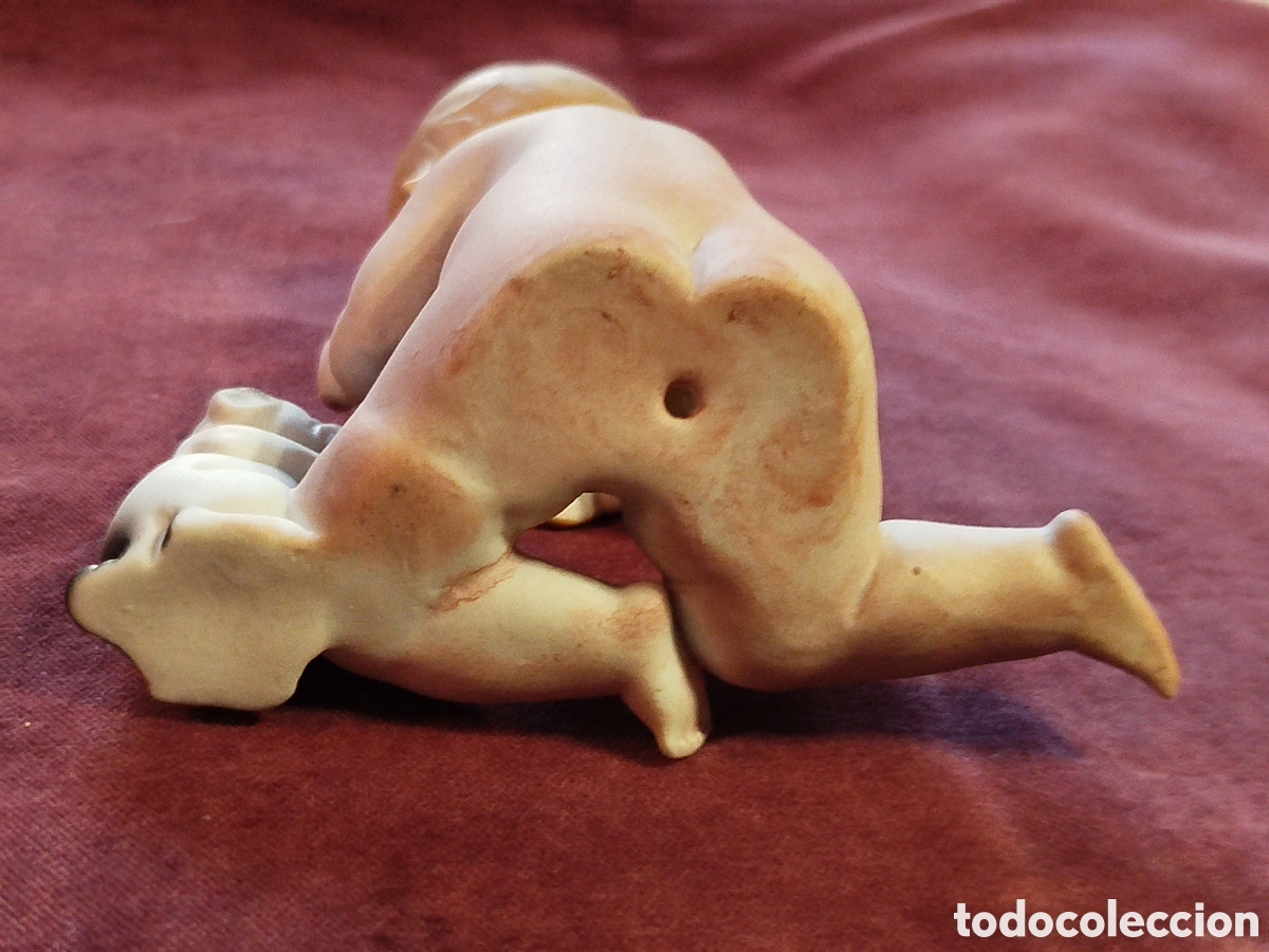 Antig&uuml;edades: Biscuit ni&ntilde;o con perro - Foto 4
