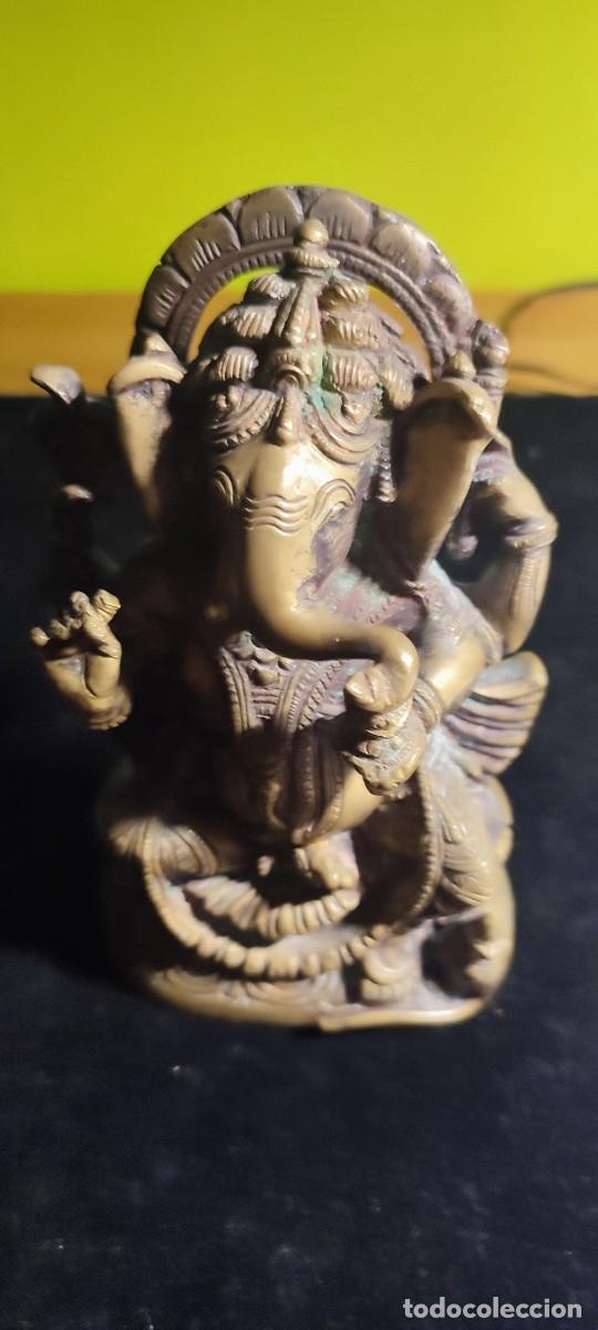 Antiques: Antigua escultura en bronce siglo XVIII de Ganesha dios protector hindu