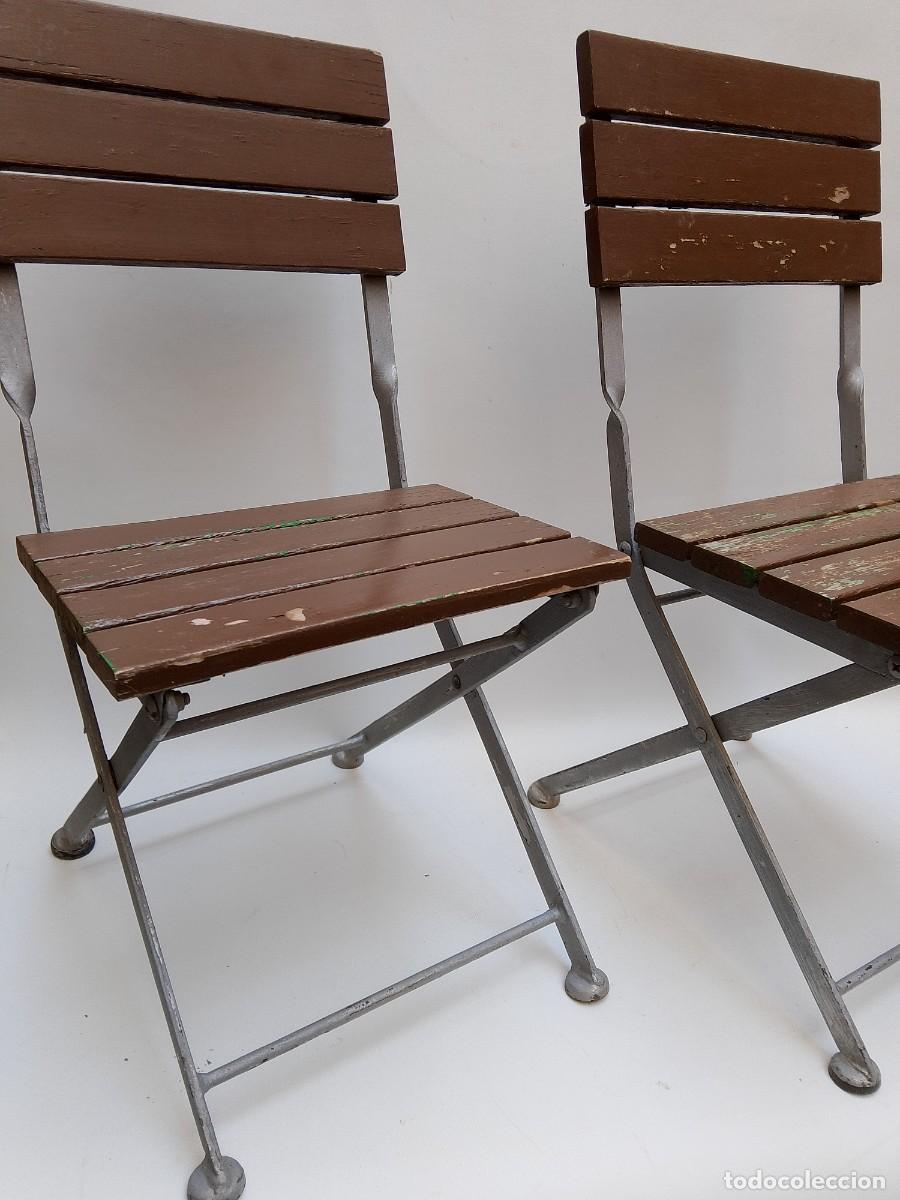 Antig&uuml;edades: pareja de sillas forja y madera - Foto 1