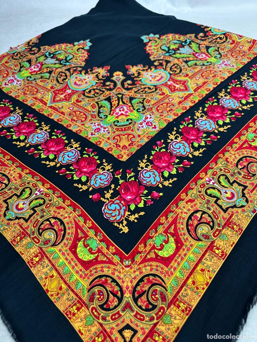 Antig&uuml;edades: GRAN PA&Ntilde;UELO ESTAMPADO. 160 CM - Foto 19