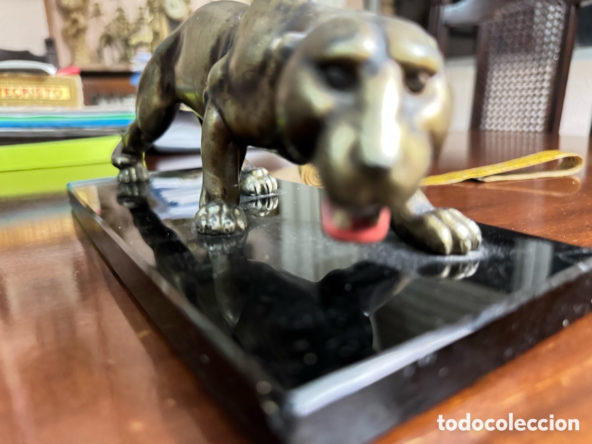 Antig&uuml;edades: Antigua pantera de bronce art d&eacute;co - Foto 5
