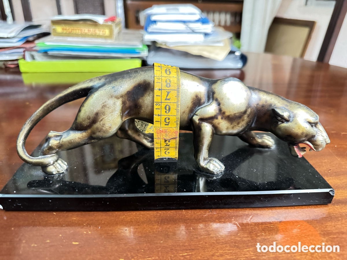 Antig&uuml;edades: Antigua pantera de bronce art d&eacute;co - Foto 8
