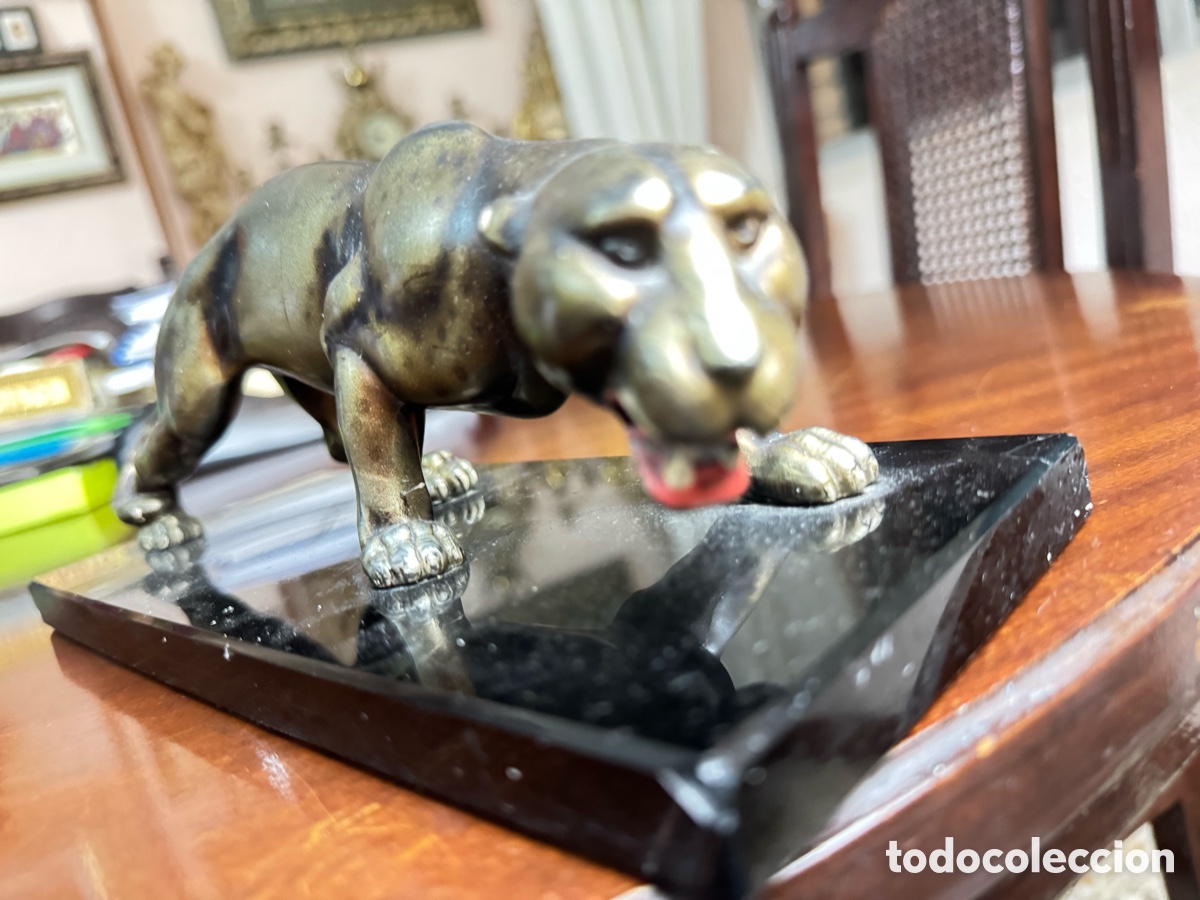 Antig&uuml;edades: Antigua pantera de bronce art d&eacute;co - Foto 15
