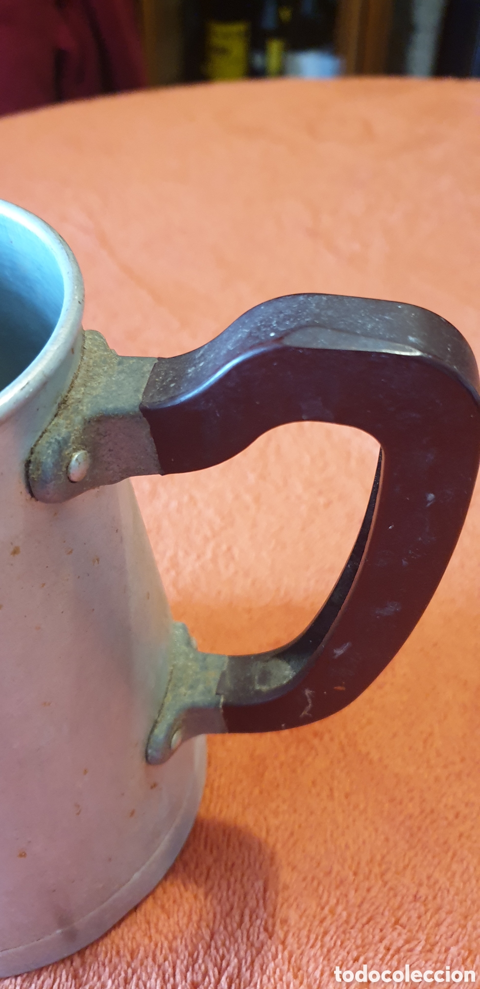 Antig&uuml;edades: Cafetera de aluminio sin tapa - Foto 6