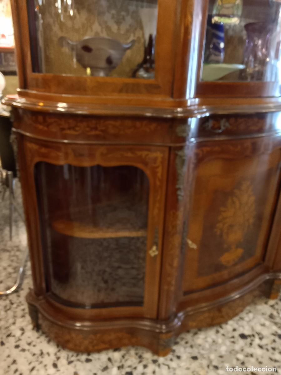 Antig&uuml;edades: VITRINA ESTILO FRANCES -MARQUETERIA - - Foto 3