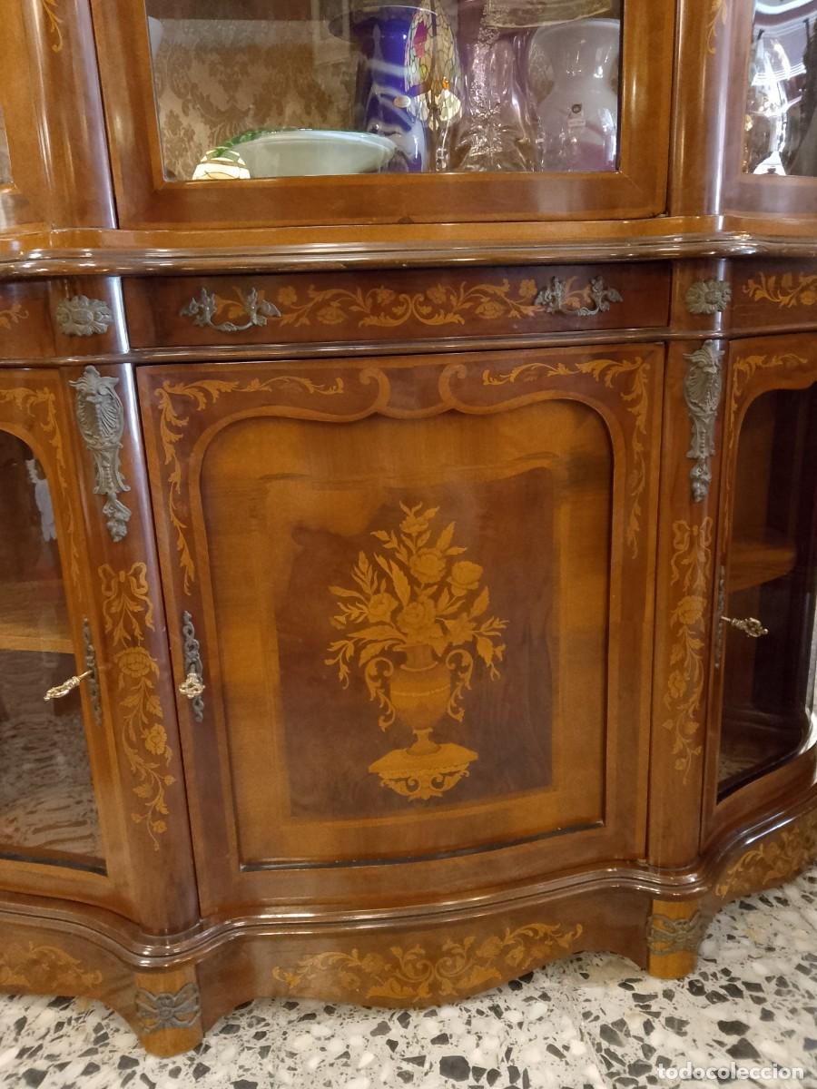 Antig&uuml;edades: VITRINA ESTILO FRANCES -MARQUETERIA - - Foto 4