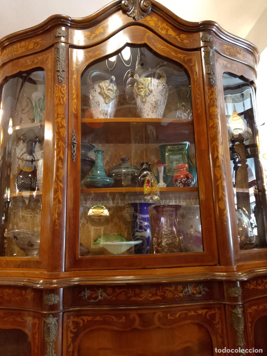 Antig&uuml;edades: VITRINA ESTILO FRANCES -MARQUETERIA - - Foto 5