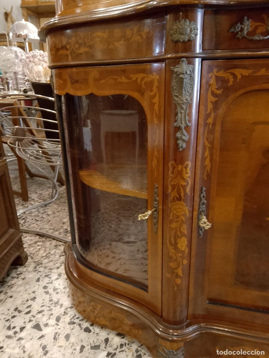 Antig&uuml;edades: VITRINA ESTILO FRANCES -MARQUETERIA - - Foto 6