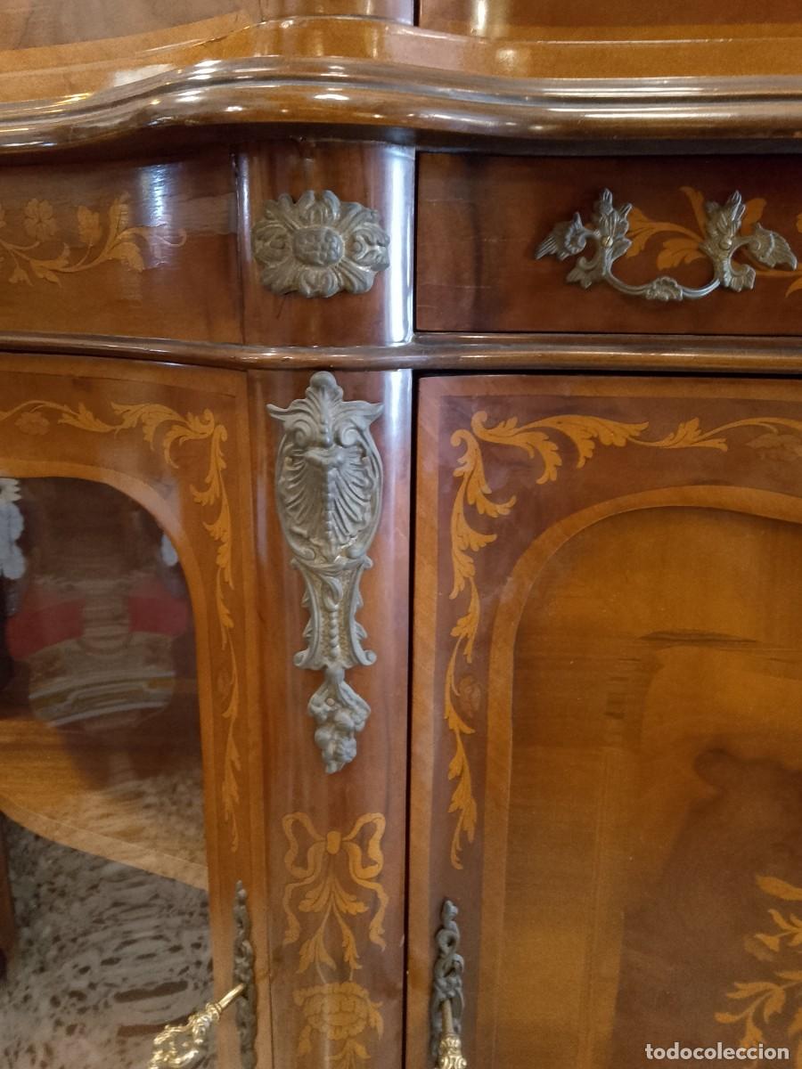 Antig&uuml;edades: VITRINA ESTILO FRANCES -MARQUETERIA - - Foto 7