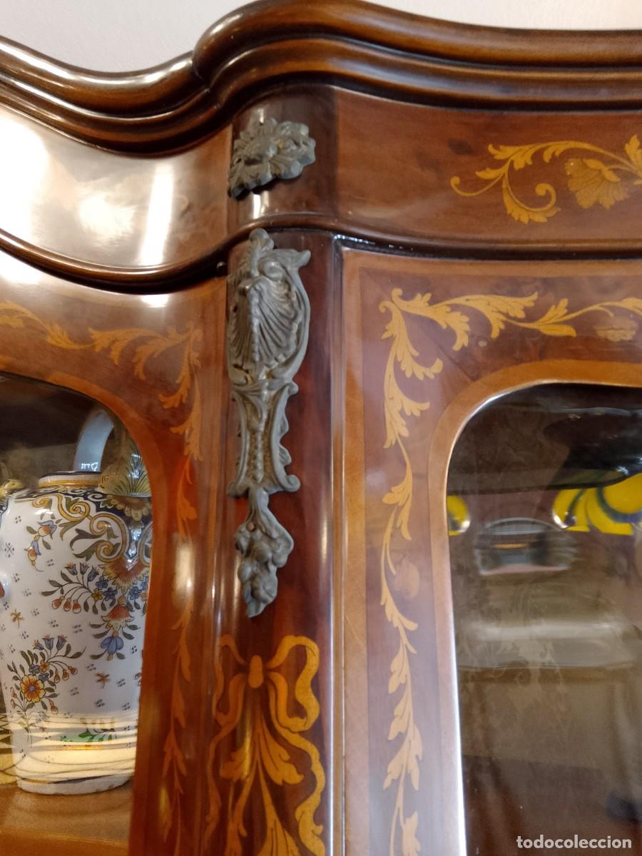 Antig&uuml;edades: VITRINA ESTILO FRANCES -MARQUETERIA - - Foto 14