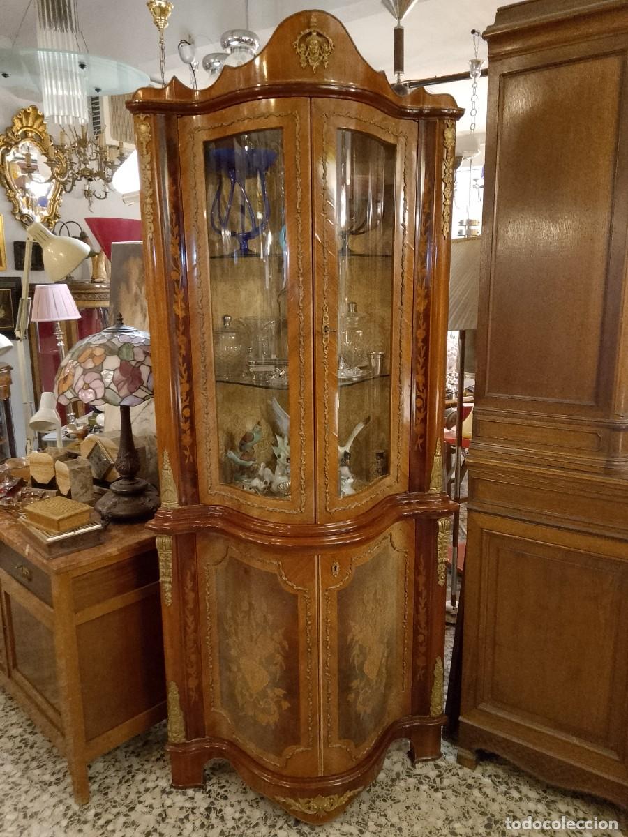 Antig&uuml;edades: vitrina esquinero frances- - Foto 1