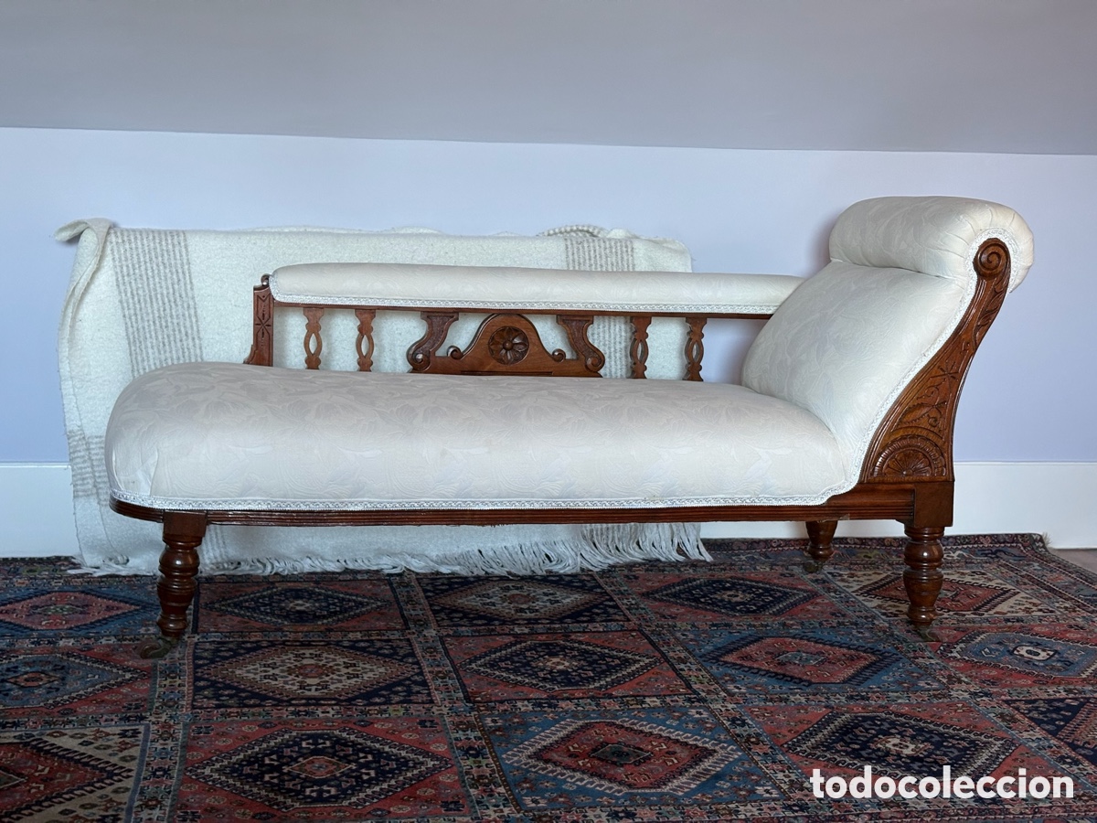 Antig&uuml;edades: Chaiselonge antigua de caoba - Foto 1