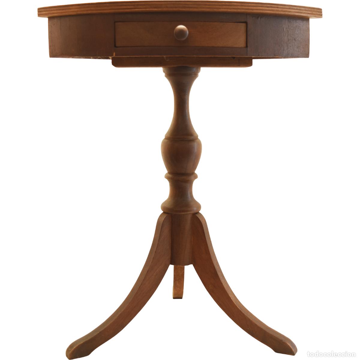 Antig&uuml;edades: Mesa auxiliar esquinera de madera, con caj&oacute;n - Foto 3