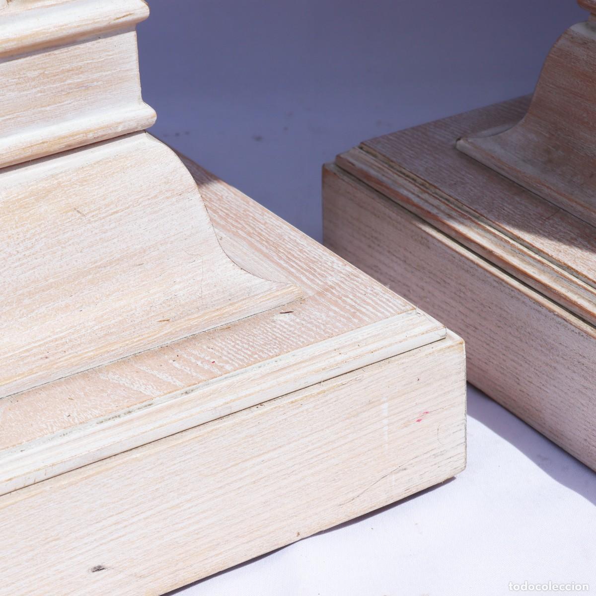 Antig&uuml;edades: Par de columnas - estilo vintage - madera maciza - Foto 8