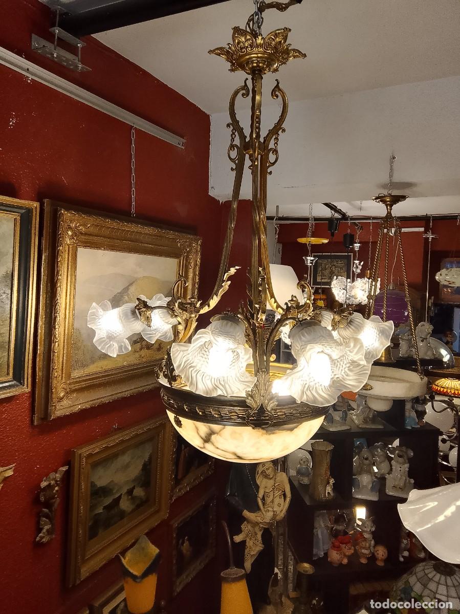Antig&uuml;edades: lampara de techo francesa -9 luces- - Foto 5