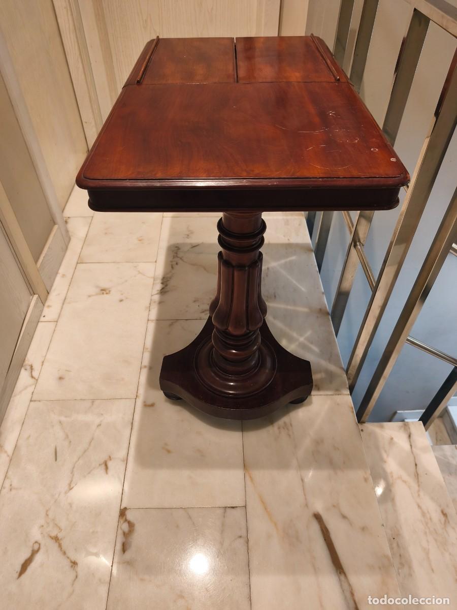 Antig&uuml;edades: Mesa auxiliar inglesa de caoba - Foto 6