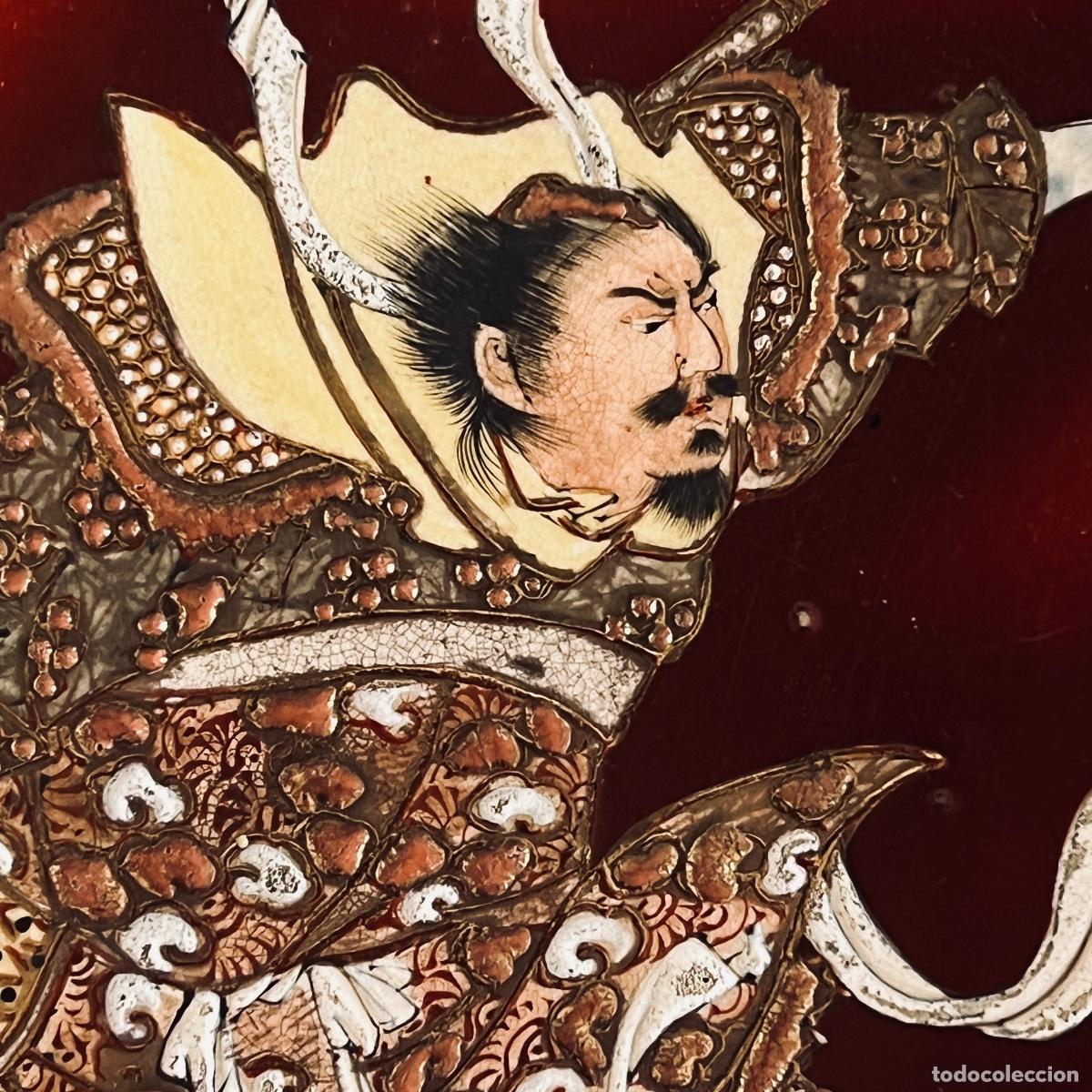 Antig&uuml;edades: Plato satsuma con Samurai. C. 1920 - Foto 3