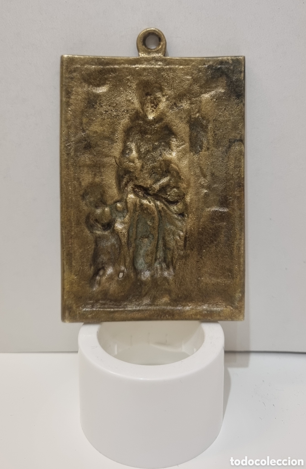 Antig&uuml;edades: SAN DIEGO DE ALCAL&Aacute;. PLACA DEVOCIONAL DE BRONCE. S. XVIII. - Foto 4