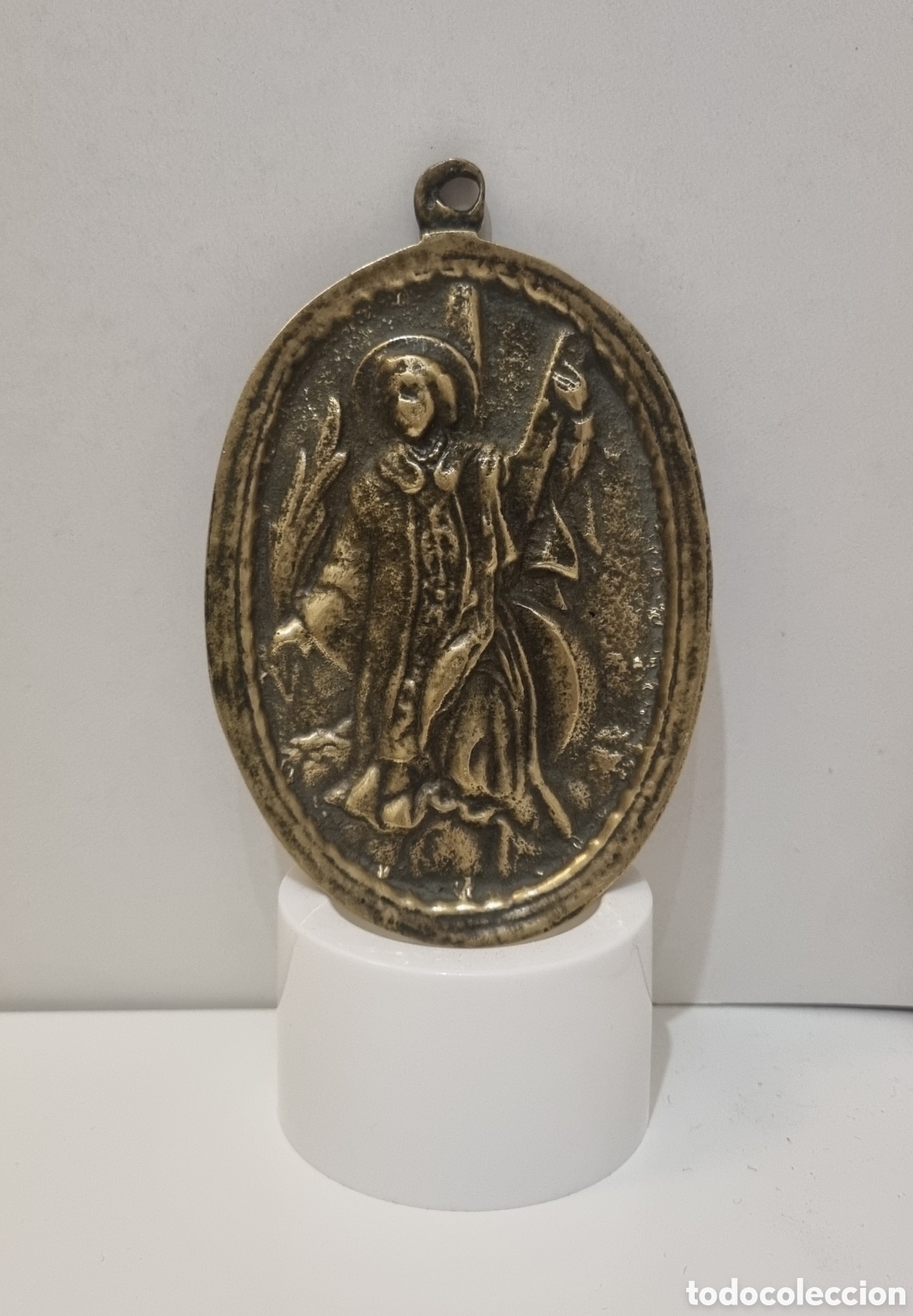 Antig&uuml;edades: SAN VICENTE MARTIR. PLACA DEVOCIONAL DE BRONCE. S. XVIII. - Foto 2
