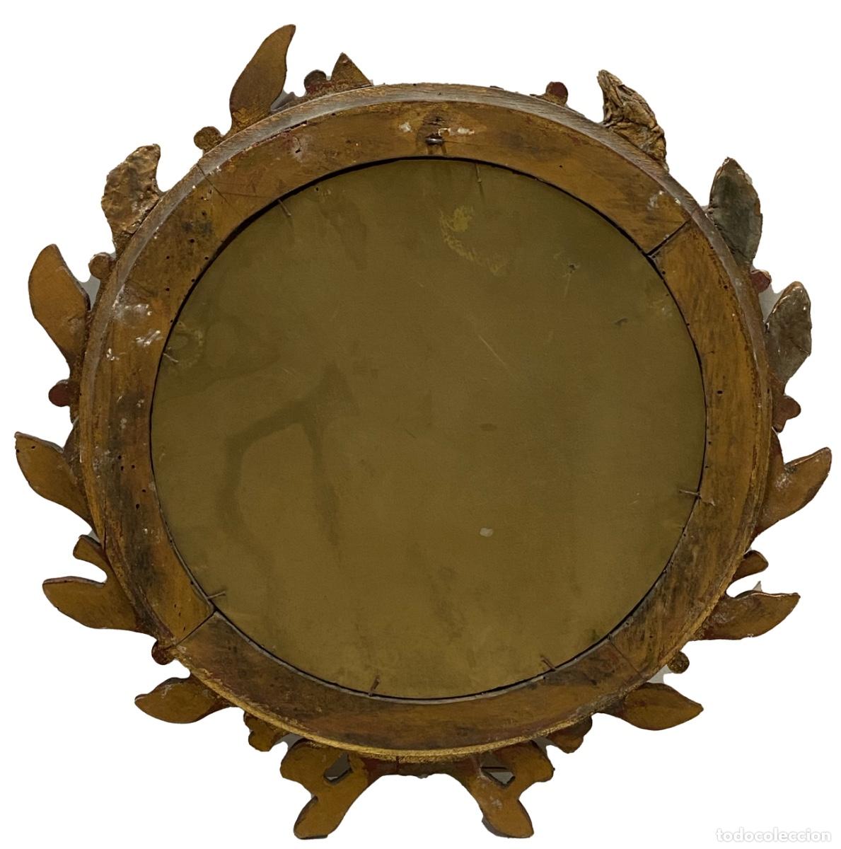 Antig&uuml;edades: Espejo tipo sol madera con hojas-vintage - Foto 2