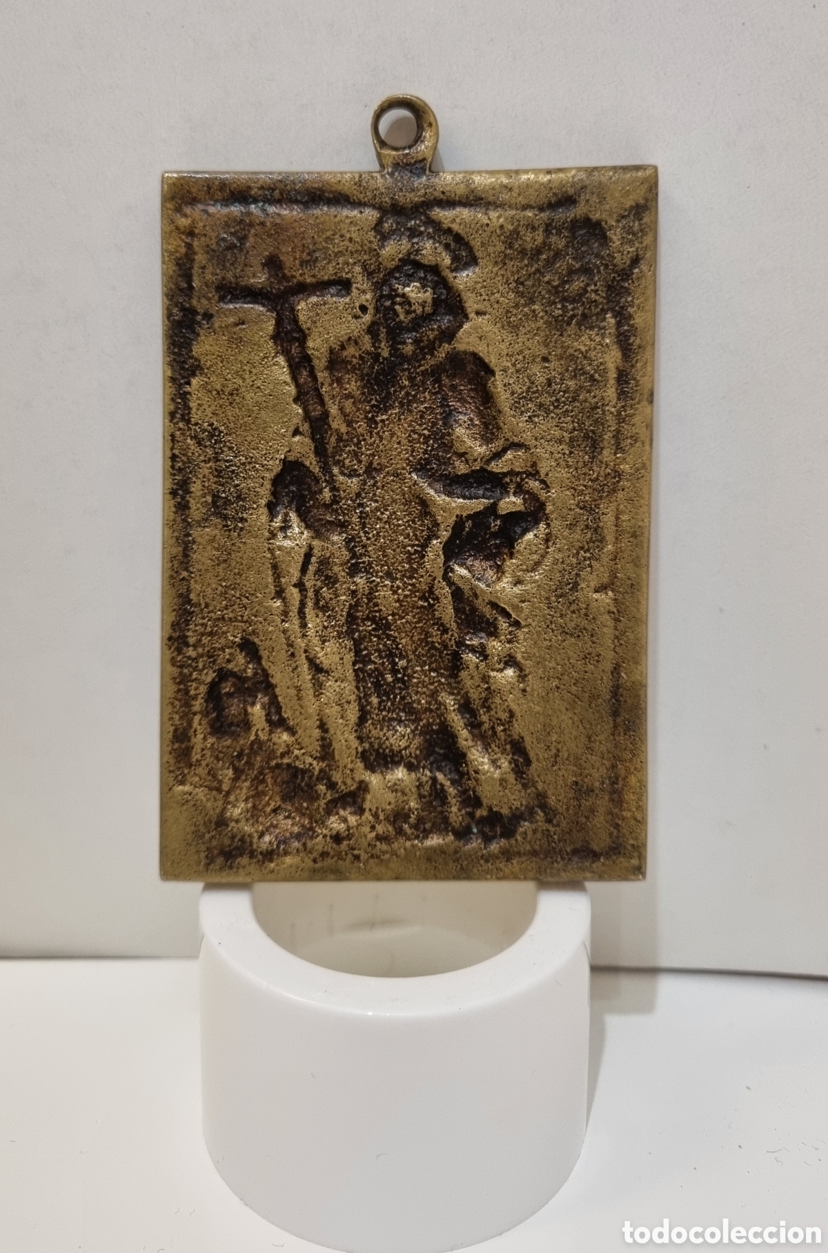Antig&uuml;edades: Santo Domingo de Guzm&aacute;n. Placa devocional de bronce. - Foto 4