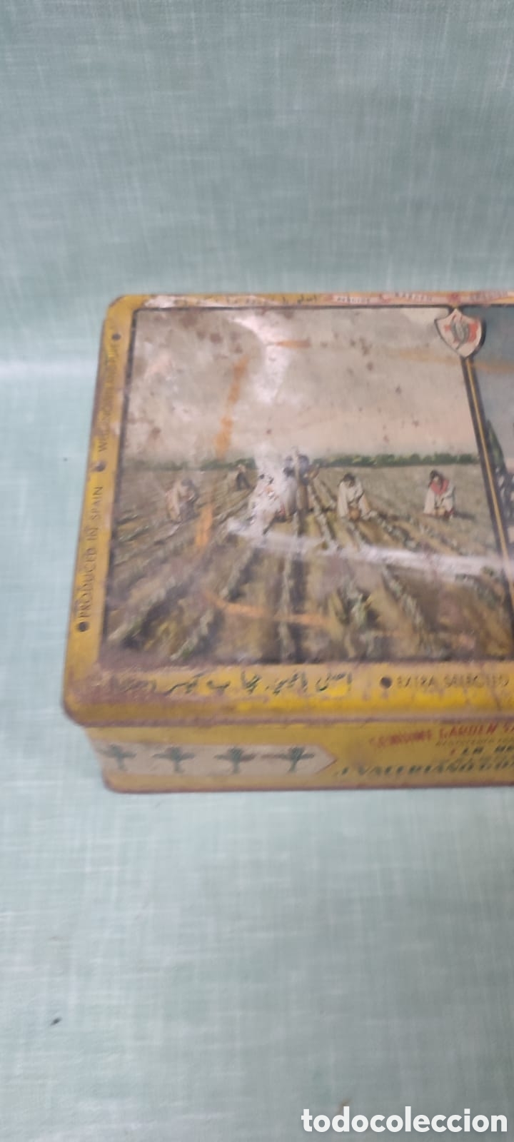 Antiques: Antigua lata de azafranes J. Valeriano Gonzalez.