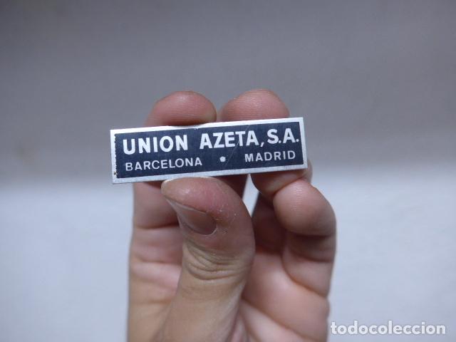Antiques: Antigua chapa de la Union Azeta SA, Barcelona Madrid. Original