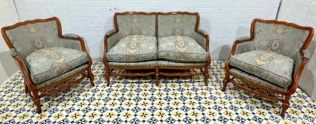 Antig&uuml;edades: Antiguo sof&aacute; con sillones - Foto 1