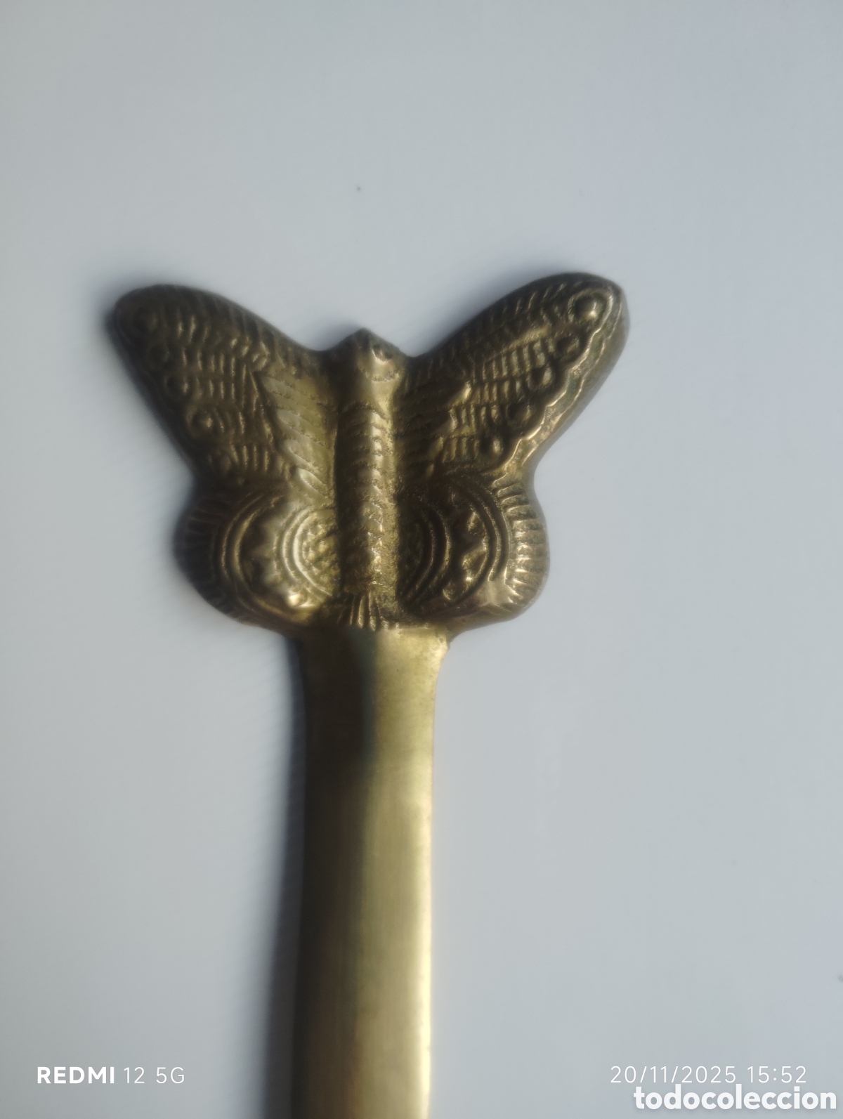 Antig&uuml;edades: Abrecartas de bronce mariposa 18 cm - Foto 4
