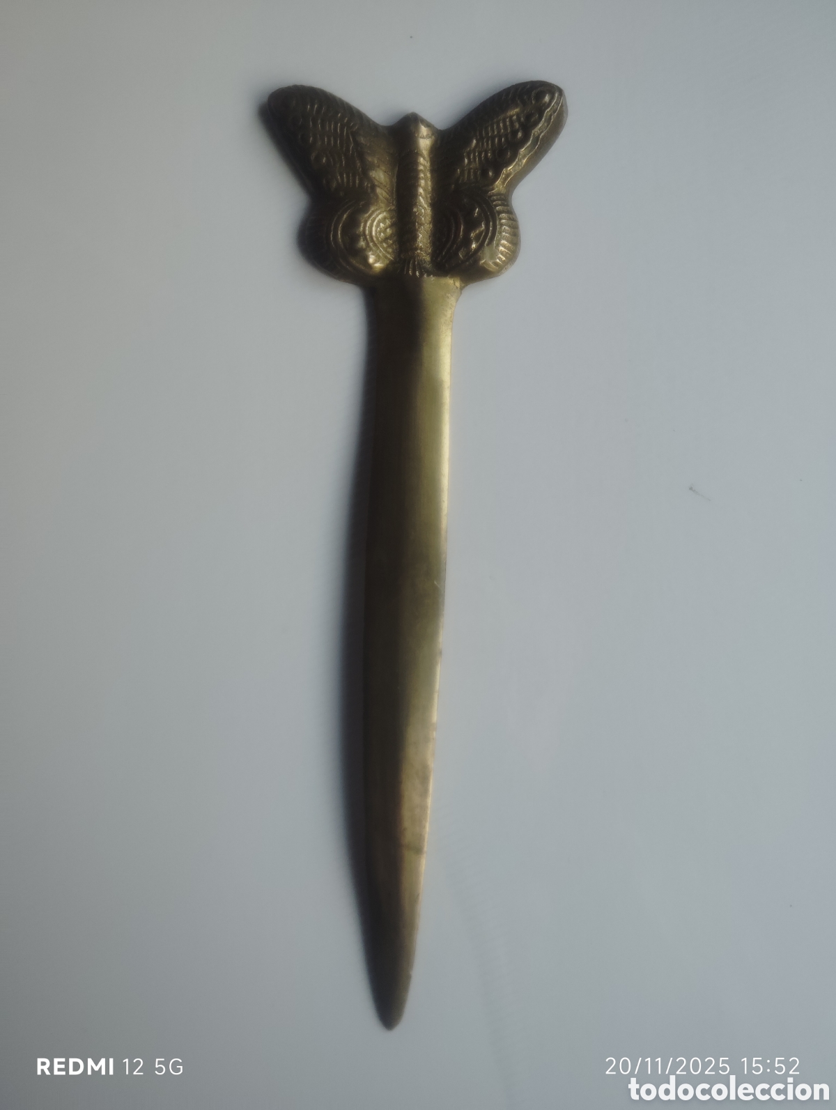 Antig&uuml;edades: Abrecartas de bronce mariposa 18 cm - Foto 5