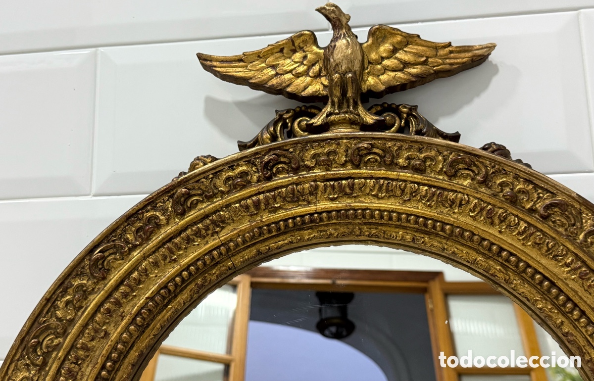 Antig&uuml;edades: ANTIGUO Y ESPECTACULAR ESPEJO REGENCY PAN DE ORO - Foto 11