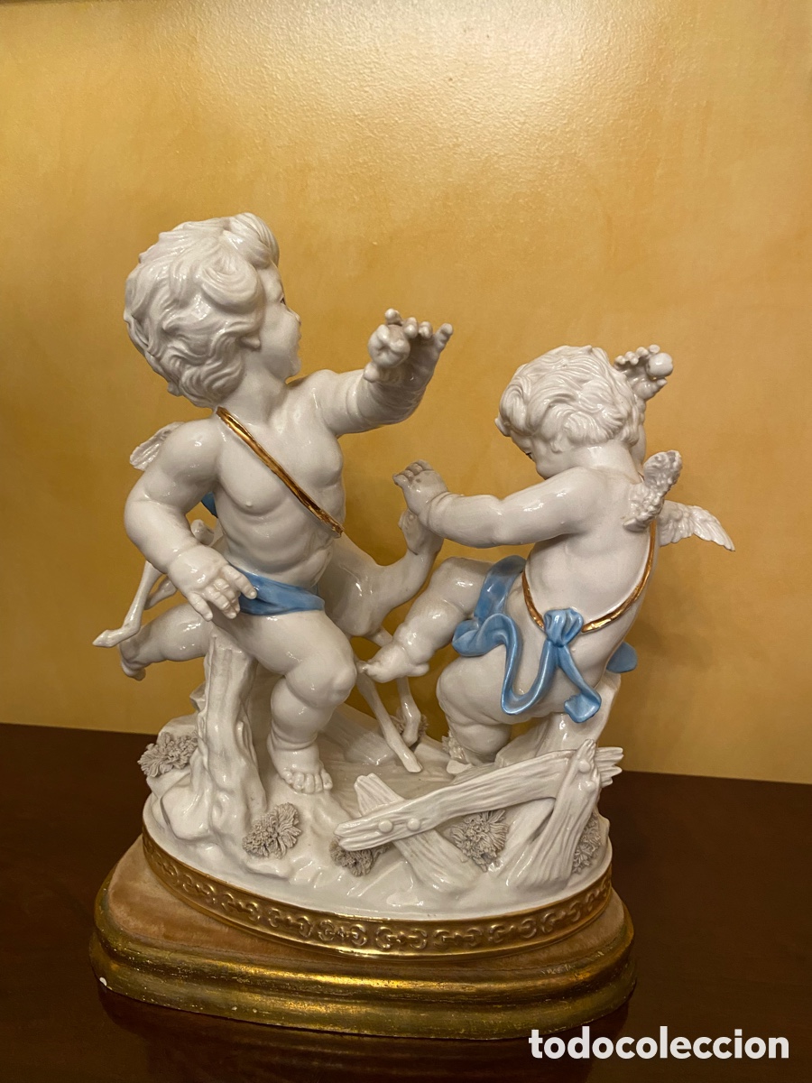Antig&uuml;edades: Figura de porcelana Algora &ldquo;Querubines&rdquo; - Foto 1