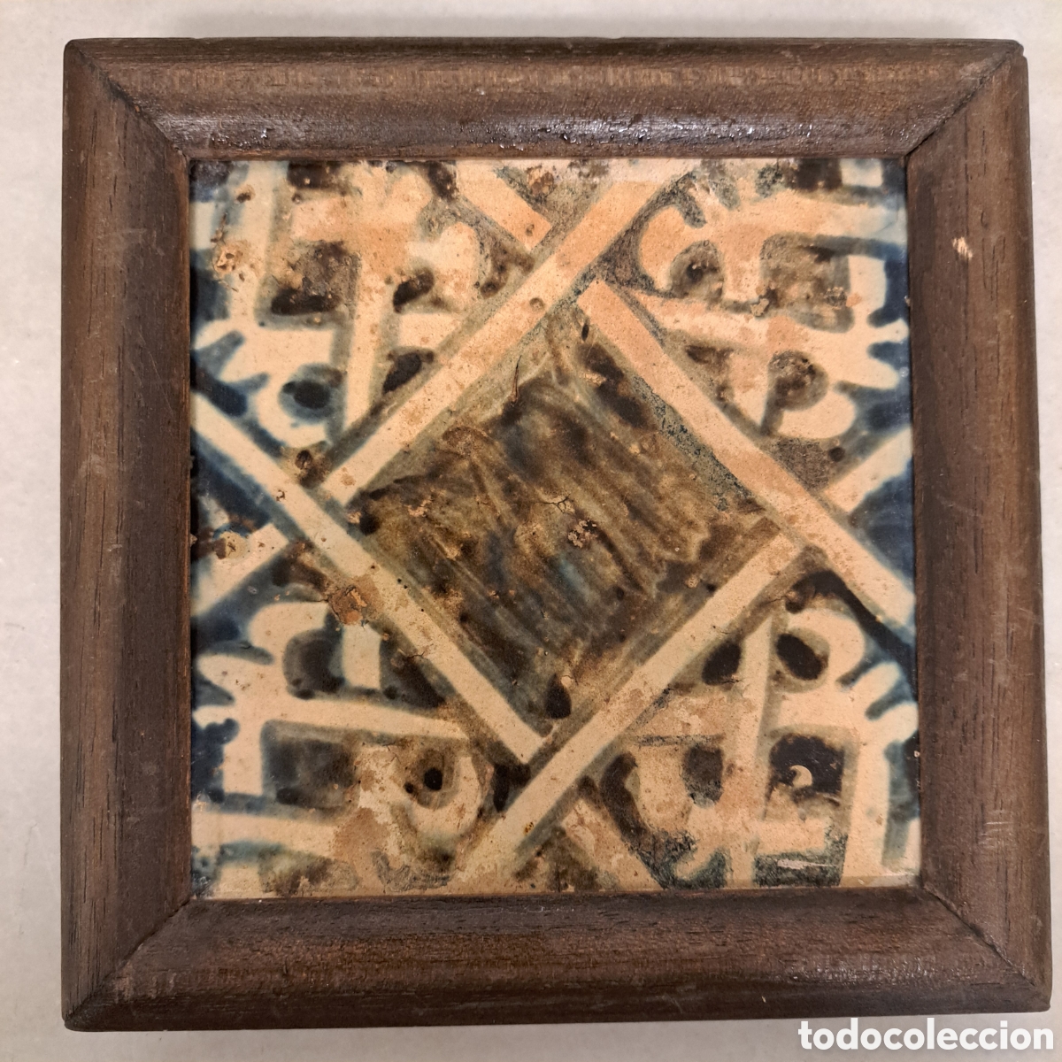 Antig&uuml;edades: Azulejo gotico. Siglo XV. Manises. - Foto 1