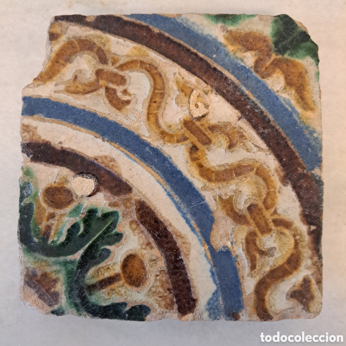 Antig&uuml;edades: Azulejo.Toledo. Siglo XVI. - Foto 1